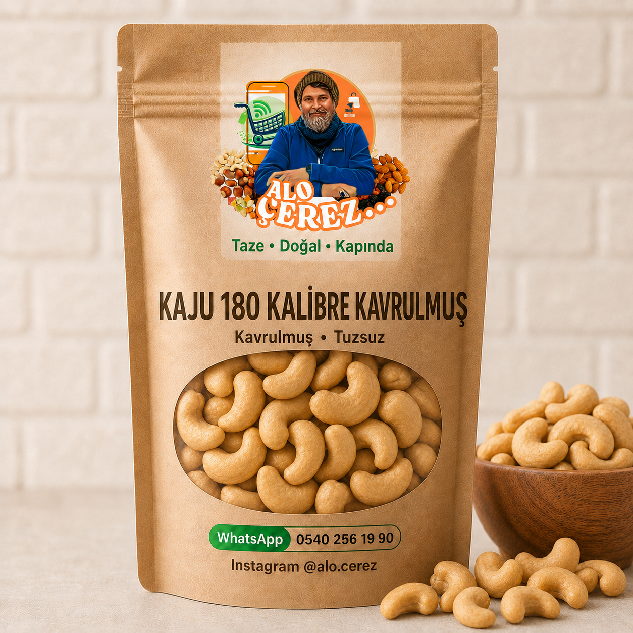 Kaju 180 Kalibre Kavrulmuş